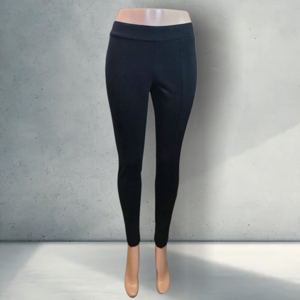 AVA & VIV Black Leggings Size X NWOT Vertical Piping Stretch Workwear Staple